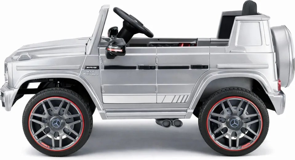 LEAN CARS Elektrické autíčko Mercedes AMG G 63 strieborné lakované