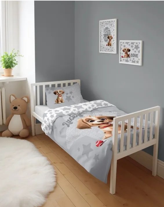 Bambusové obliečky do postieľky Roztomilý psík 100x135/40x60