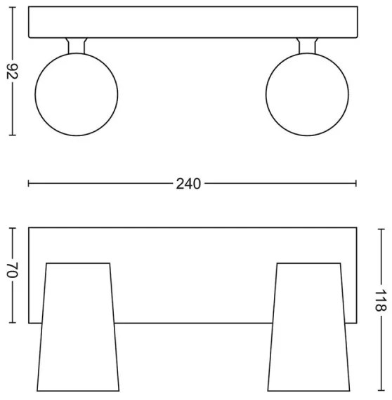 Philips 50572/48/PN - LED Bodové svietidlo MYLIVING PAISLEY 2xGU10/5,5W/230V