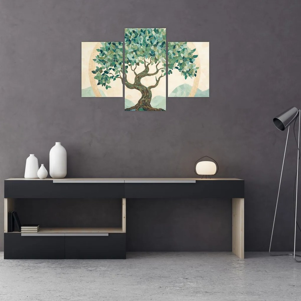 Obraz – Elegantná mozaika so stromom (90x60 cm)