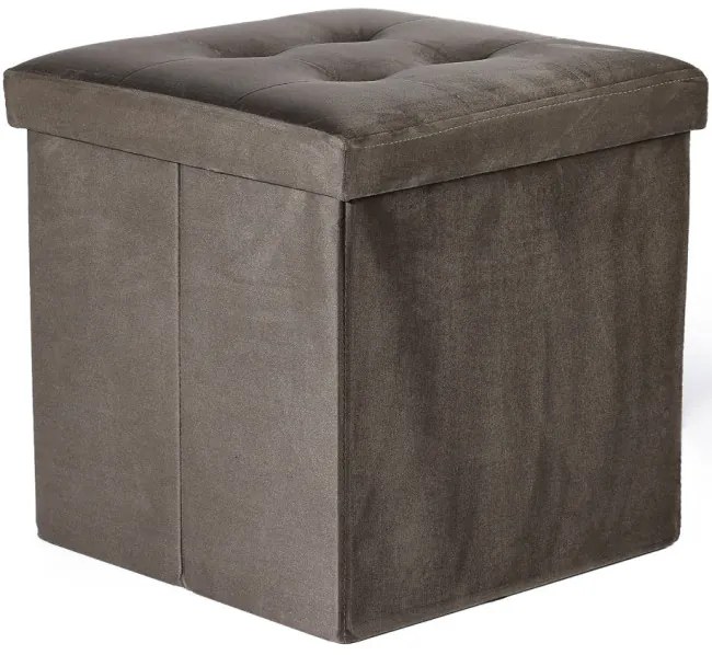 Skladacia taburetka L zamatová, hnedá