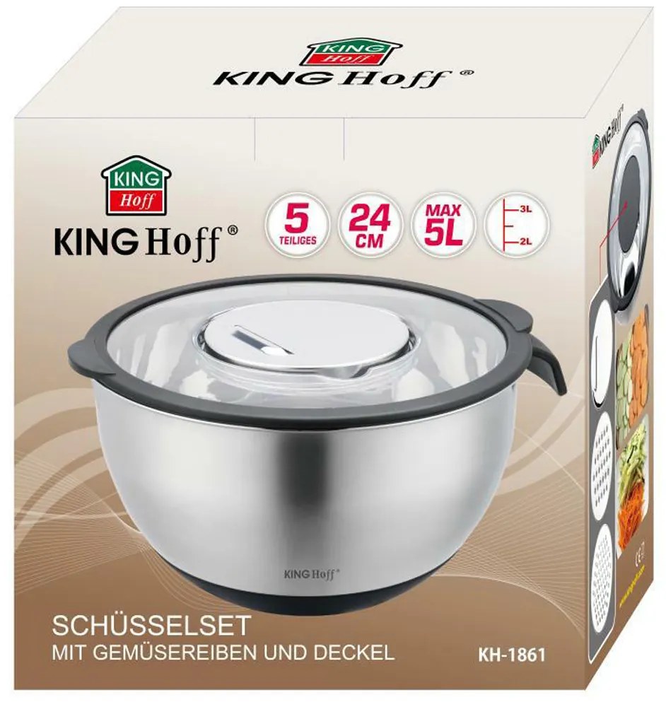 Kinghoff Miska so strúhadlom, čierna