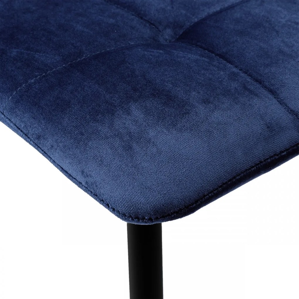 Čalúnená stolička DENVER zamat modrá