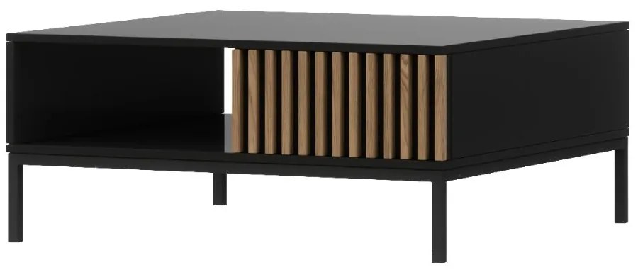 Konferenčný stolík MEORATI 80x80 cm, čierna/dub artisan