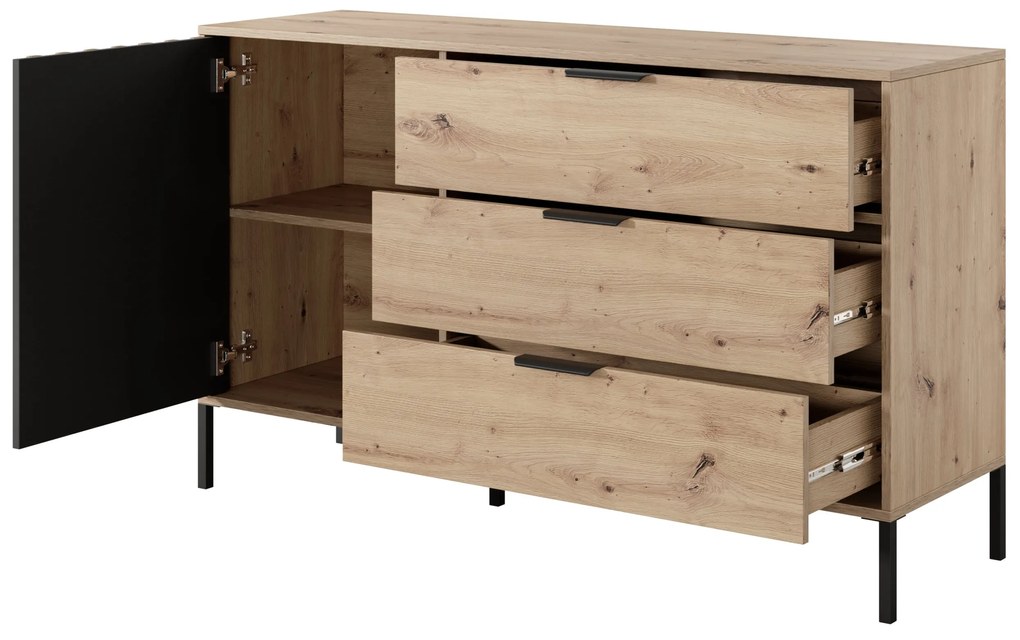 Komoda Tallin 138 (dub artisan + antracit). Akcia -20%. Vlastná spoľahlivá doprava až k Vám domov. 1071400