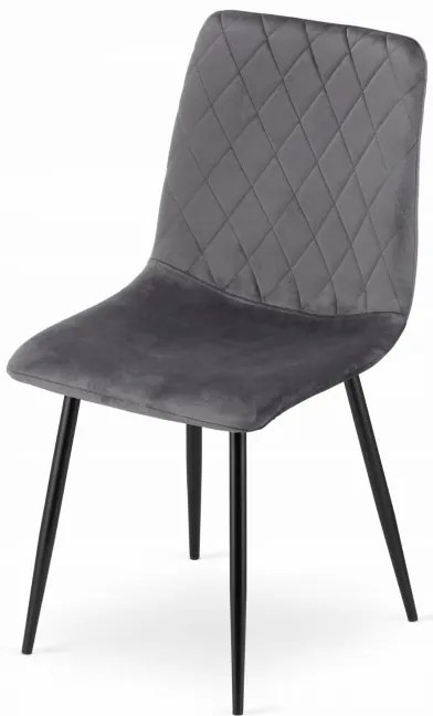 Jedálenský stôl TODI čierny 80 cm so štyrmi stoličkami TURIN tmavosivé