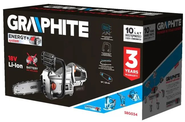 Aku reťazová píla GRAPHITE Energy+ | 58G034