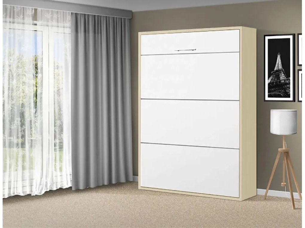 Nabytekmorava Sklápacia posteľ VS 1054 P - 200x160 cm A nosnosť postele: štandardná nosnosť, farba lamina: biela 113