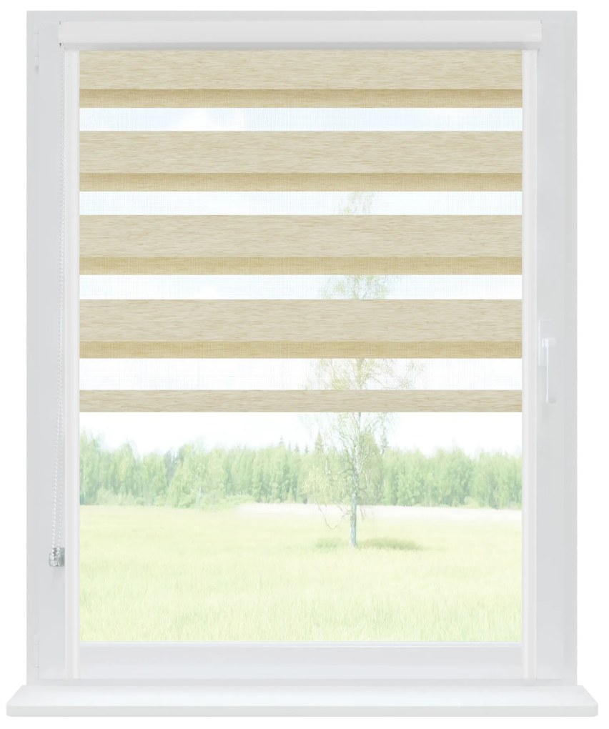 Dekodum Roleta deň a noc v bielej kazete premium, farba látky Piesok Šířka (cm): 55, Dĺžka (cm): 150, Strana mechanizmu: Práva