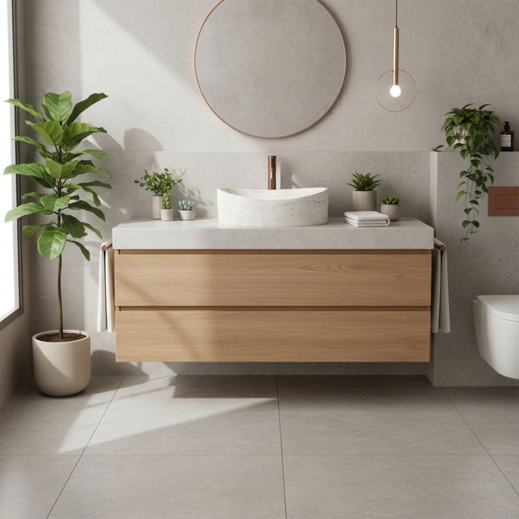 Rea Dream, umývadlo na dosku 490x360x150 mm, béžová-biela, REA-U0635