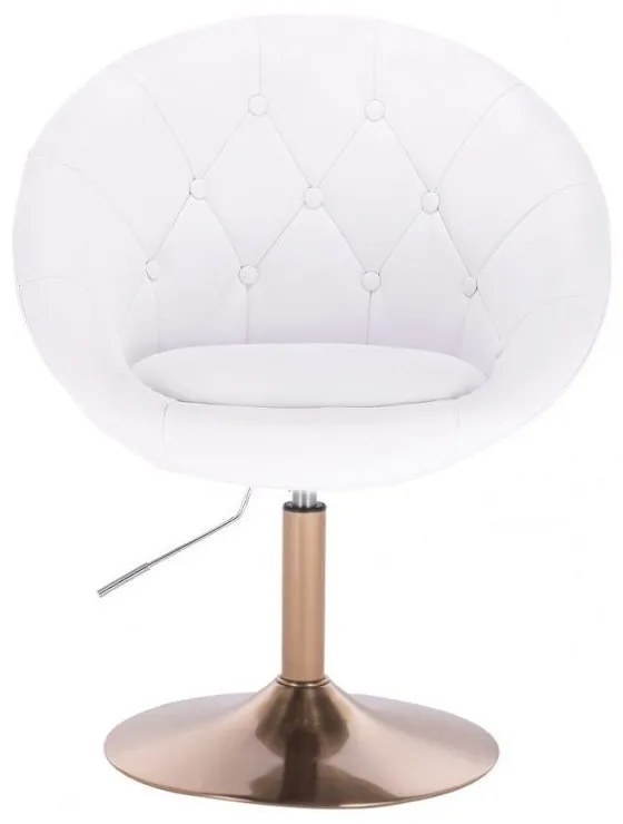 LuxuryForm DESIGN Kreslo VERA na zlatom tanieri - biele
