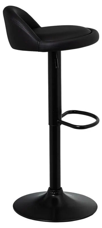 Čierne barové stoličky s nastaviteľnou výškou z imitácie kože v súprave 2 ks (výška sedadla 72 cm) – Casa Selección