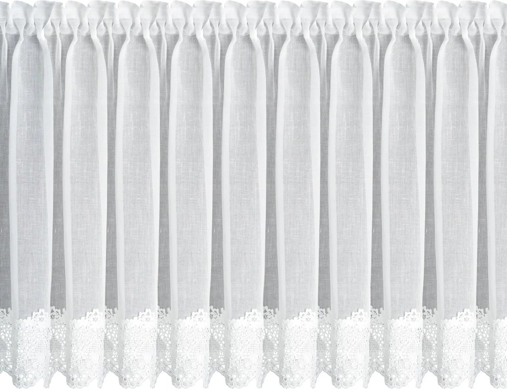 KRÁTKA ZÁCLONA NA PÁSKE KASANDRA 150X70 CM BIELA