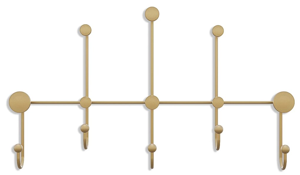 Nástenný kovový vešiak Iyon 80 cm zlatý