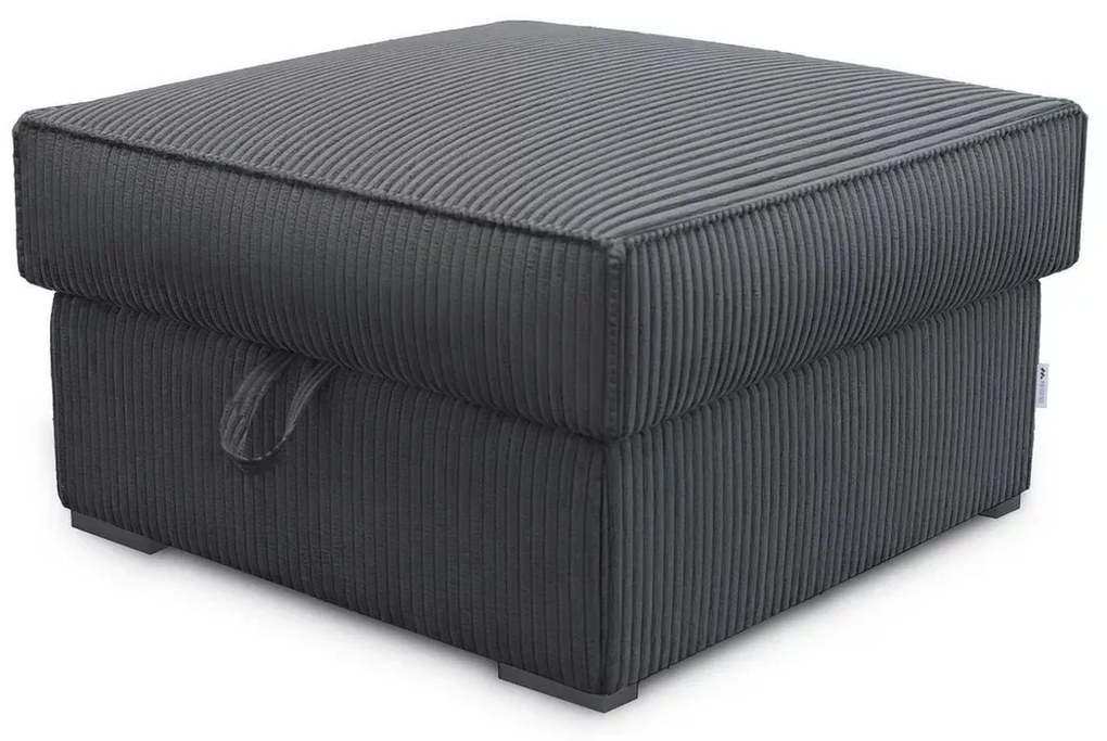 Tmavosivý taburet SMART COSARO s úložným priestorom 65x65 cm