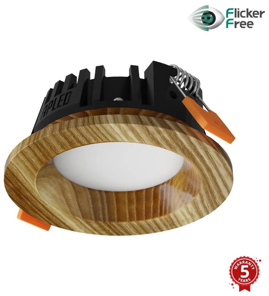 APLED - LED Podhľadové RONDO WOODLINE LED/3W/230V 3000K pr. 9 cm jaseň masív