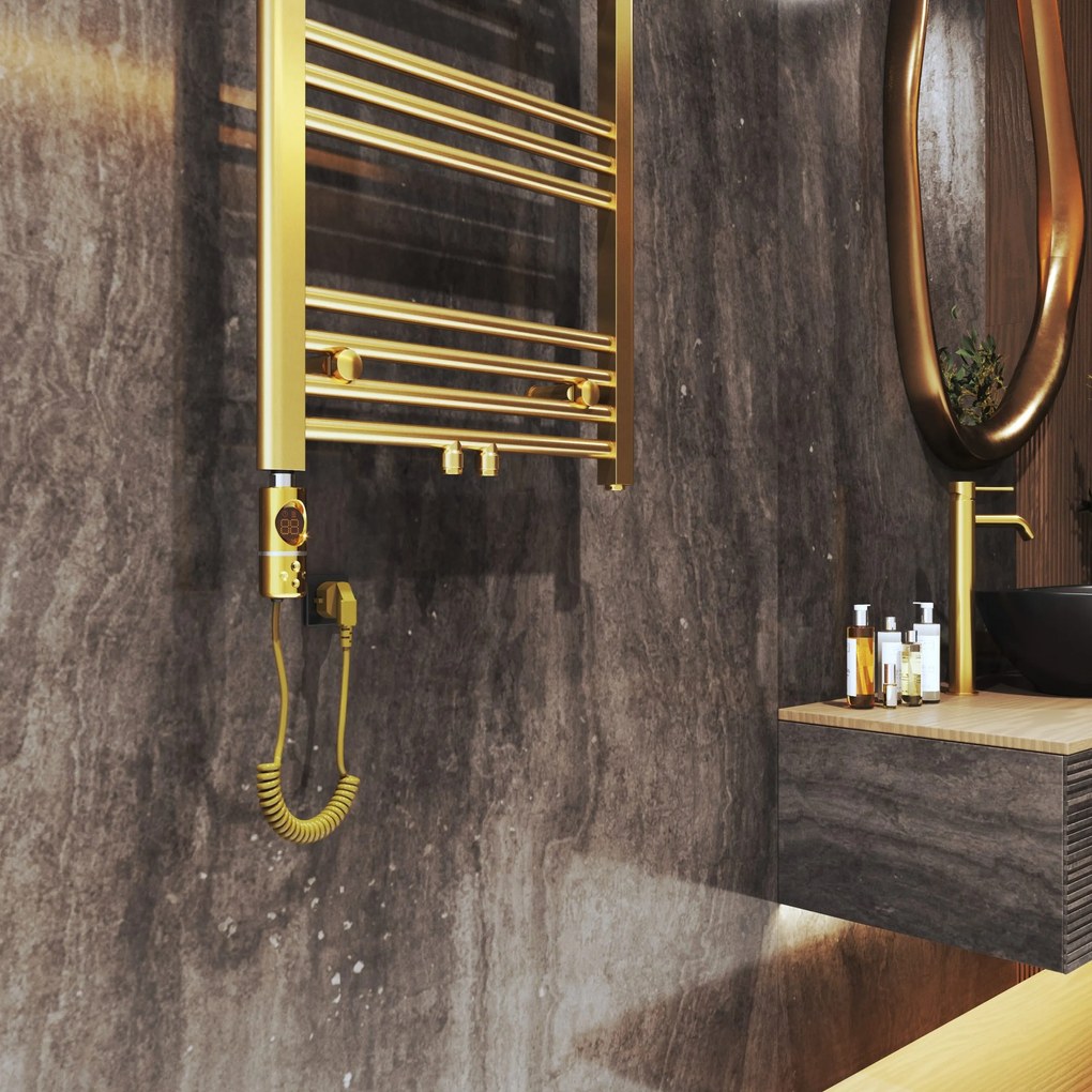 Gamma E-Flow, vykurovacia tyč 300W, brúsené zlato, GMA-GRZ-EFLOW300BGD