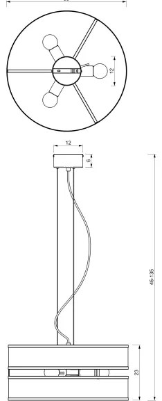 Luster na lanku GLUM 3xE27/60W/230V čierna