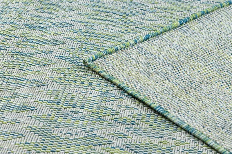 Dywany Łuszczów, Kusový koberec Sion Sisal Aztec 22184 green/blue/ecru – na von aj na doma, 80x150, zelená, chodba / predsieň