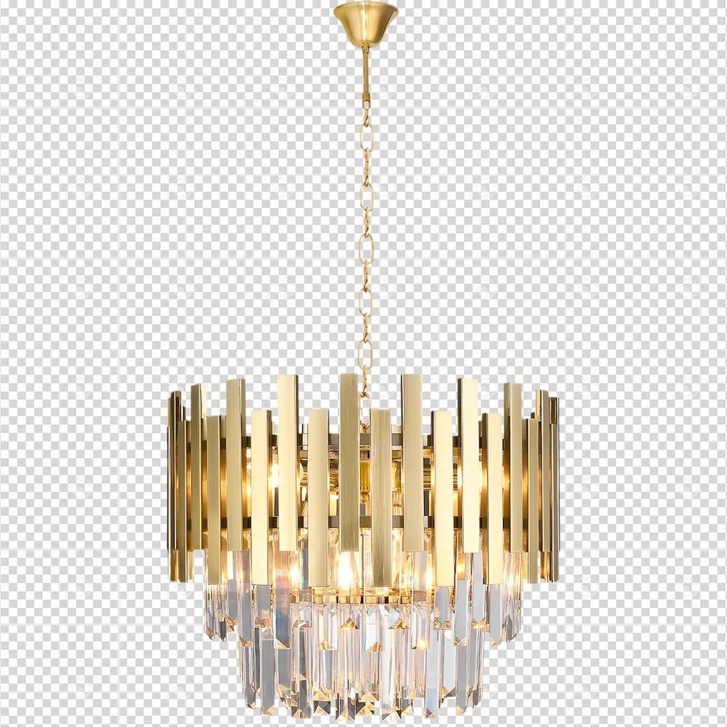 EUlight Luster Aspen, 1x krištáľové/zlaté kovové tienidlo, (fi 45cm), g