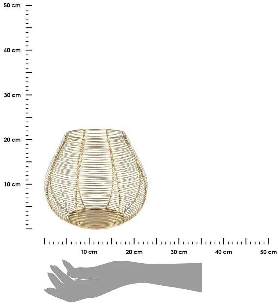 Dekoratívny svietnik PULO 20 cm zlatý