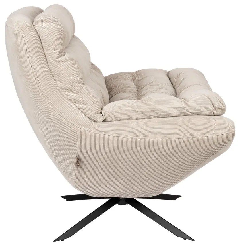 Biele zamatové kreslo Vince – Dutchbone