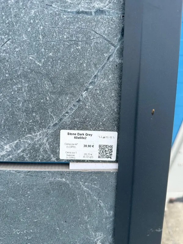 Dlažba Stone Dark Grey 60x60x2