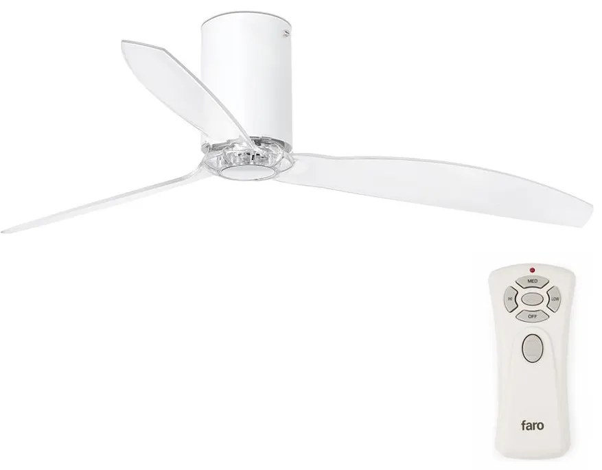FARO 32039 - Stropný ventilátor MINI TUBE VENTIL číra pr. 128 cm + diaľkové ovládanie