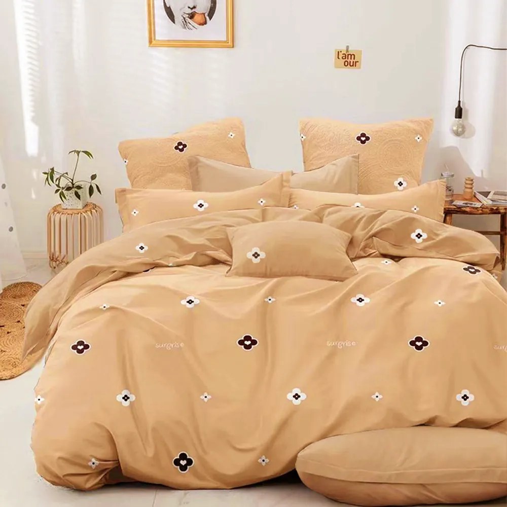 Bavlnené obliečky Homa ROMEA BEIGE 7-dielna sada 140x200 cm