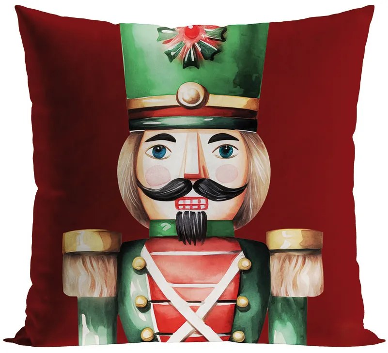 INTERMEDIC SK Obliečka na vankúš Velvet Luskáčik - červený 45x45 cm