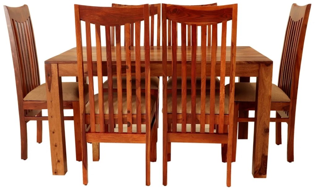 furniture-nabytek.cz - Jedálenský set pre 6 osôb Gani z indického masívu palisander