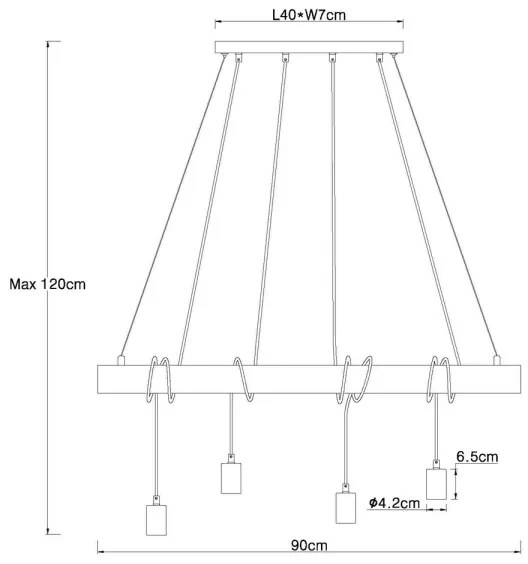 Globo 15439-4 - Luster na lanku AUSTON 4xE27/60W/230V