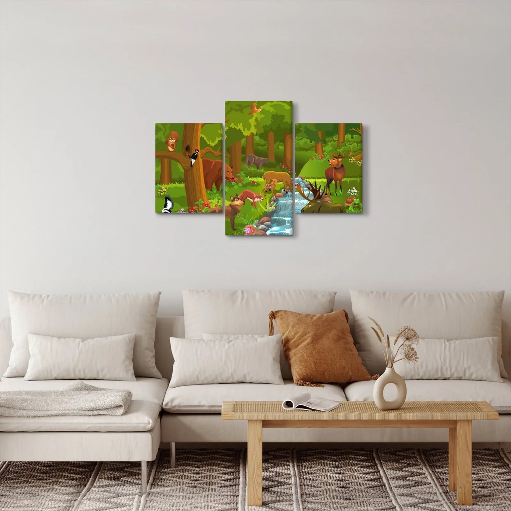 Detský obraz so zvieratkami (90x60 cm)