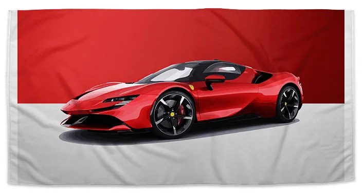 Sablio Uterák Ferrari na červeno-bielej - 70x140 cm