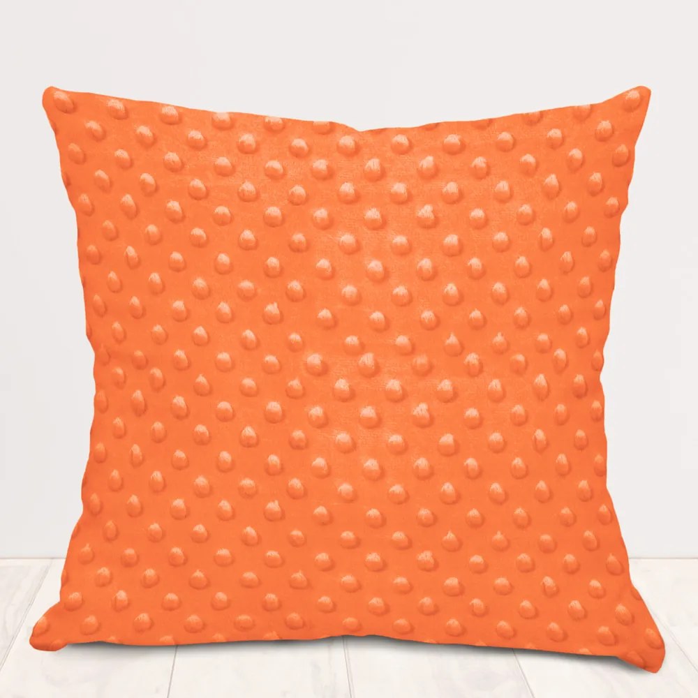 Biante Detská obliečka na vankúš Minky 3D bodky MKP-022 Oranžová 30 x 50 cm