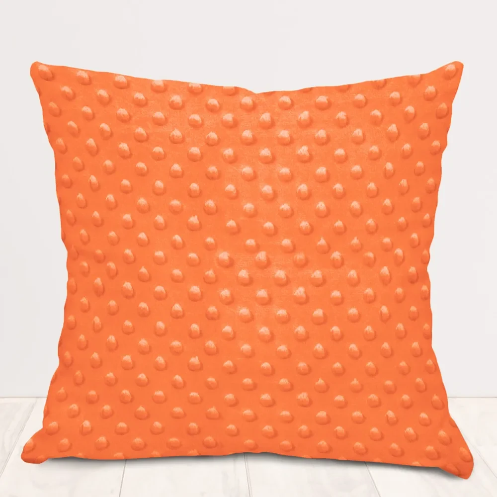 Biante Detská obliečka na vankúš Minky 3D bodky MKP-022 Oranžová 45 x 45 cm