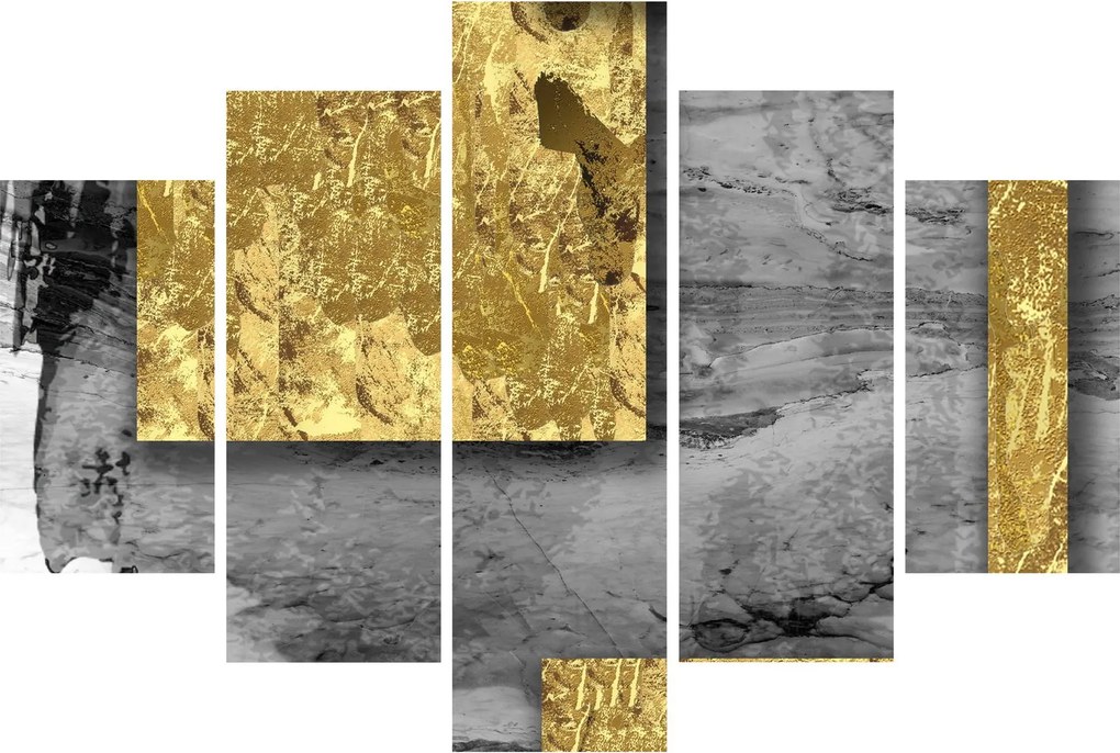 Obraz - Zlaté štvorce N⁰2 (150x105 cm)