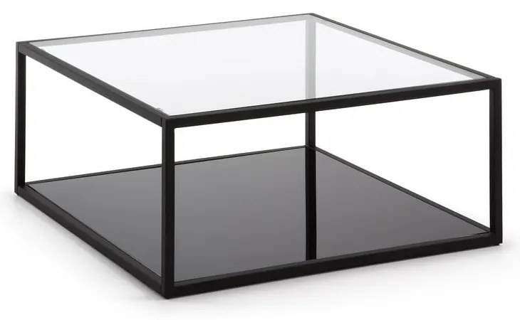 Čierny konferenčný stolík Kave Home Green Hill, 80 x 80 cm