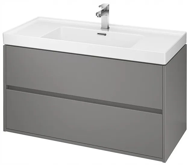 Cersanit Crea, závesná skrinka s umývadlom 100cm, set B111, šedá, S801-285