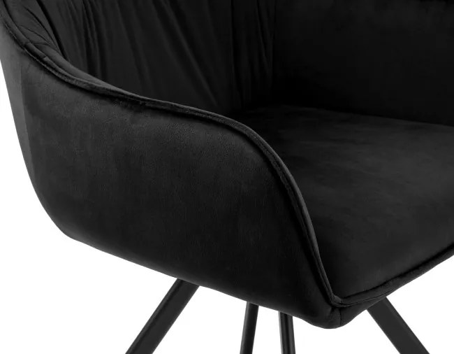 Jedálenská stolička SYDNEY zamatová, čierna