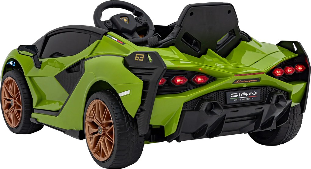 Ramiz Lamborghini SIAN batéria pre deti Zelená + diaľkové ovládanie + EVA + pomalý štart + LED Audio