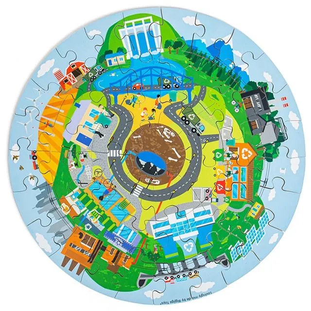 Bigjigs Toys Kruhové puzzle Recyklácia