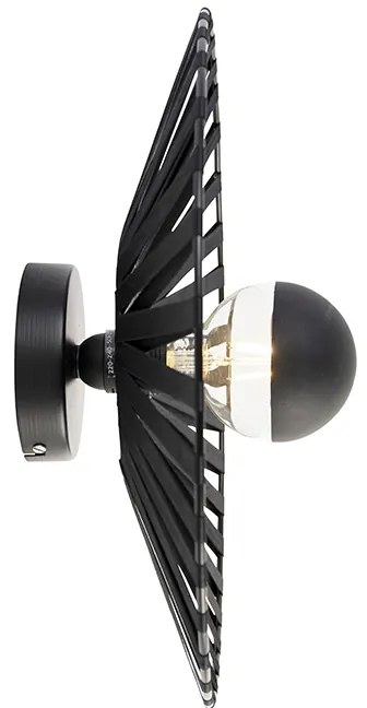 Rustikálna nástenná lampa čierna 40 cm - Leia