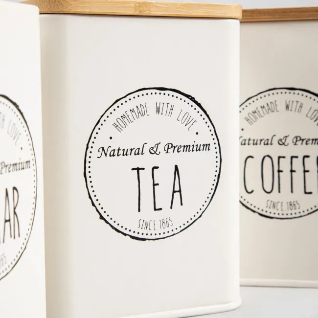 Sada troch nádob ROSARIO s bambusovým vekom 747274 (3 ks)