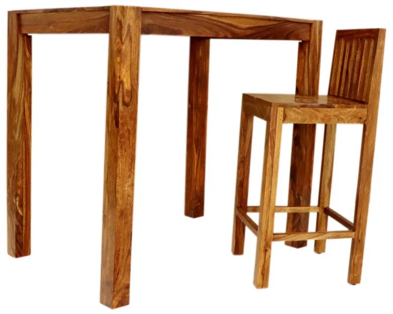 Barový stôl 120x110x80 indický masív palisander Natural