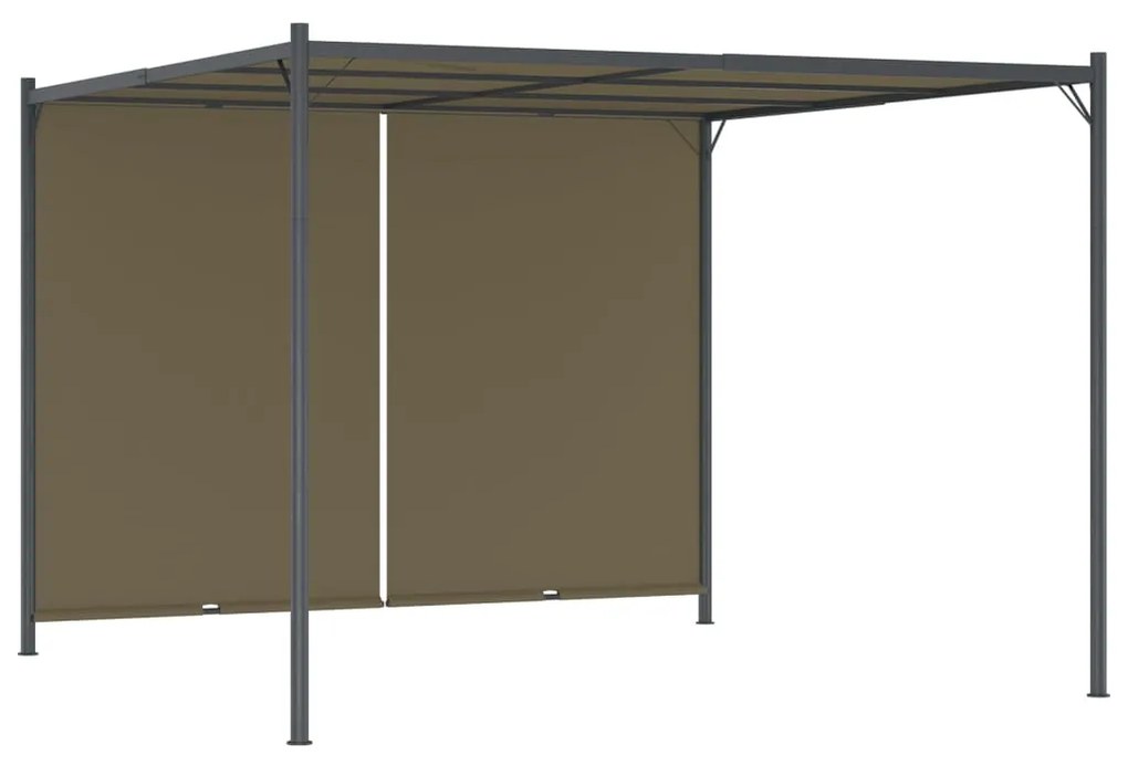 vidaXL Záhradná pergola so zaťahovacou strechou 3x3m sivohnedá 180g/m²