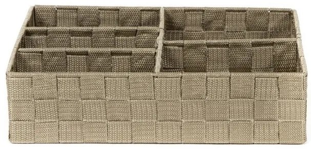 Organizér Compactor TEX 32 x 25 x 8 cm, 5 dielov, svetlo hnedá