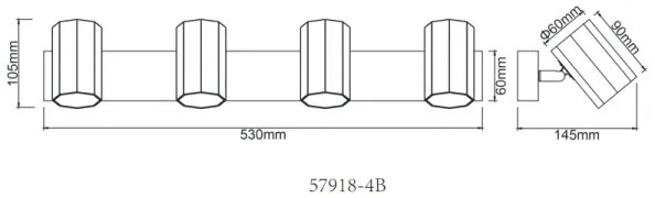 Globo 57918-4B - Bodové svietidlo JAMES 4xGU10/25W/230V čierna