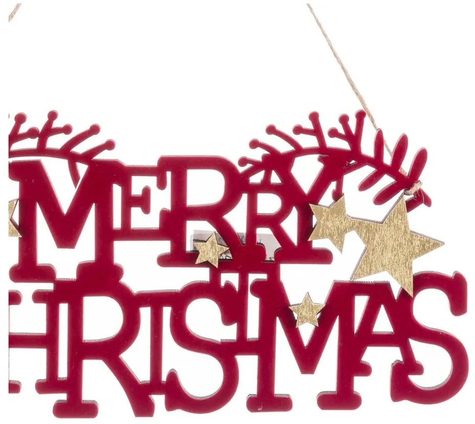 Drevená závesná vianočná dekorácia 22 cm Merry Christmas – Casa Selección