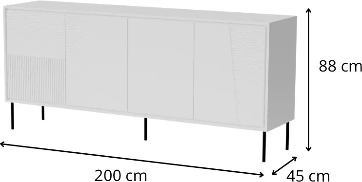 Komoda ABI 200 cm biela